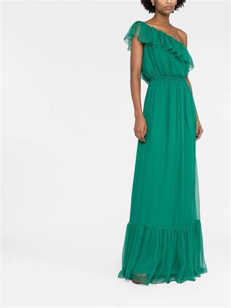 gucci green ruffle dress|Gucci Green ruffle.